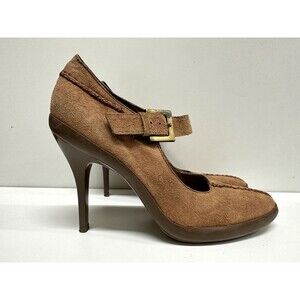 BCBGMAXAZRIA women size US 8 EU 38 suede mary jane heel pumps shoes